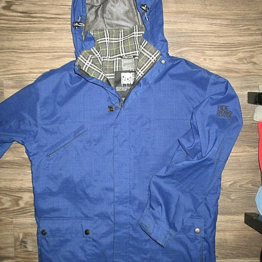 RIDE Snowboards Jacket Blue Waterproof (Large)